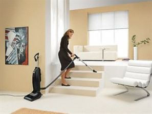 Photo showing ability of Miele Dynamic U1 cat & Dog vacuum to reach a large area