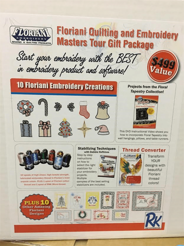 rocky mountain sewing floriani embroidery seminar free gift
