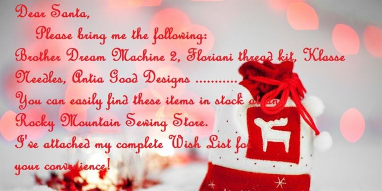 Rocky Mountain Sewing Christmas Wish List