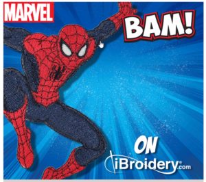 Spiderman, one of the Marvel Designs for Brother Embroidery Machines available at iBroidery as part of their Marvel Collection