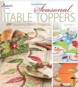 Photograph of the book for Christmas in July Sew Fun project, Seasonal Table Toppers