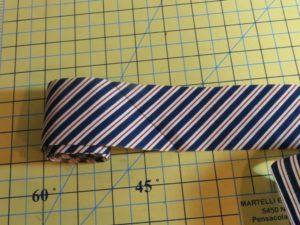 Photo of roll of continuous bias binding illustrating matching stripes at seam #1
