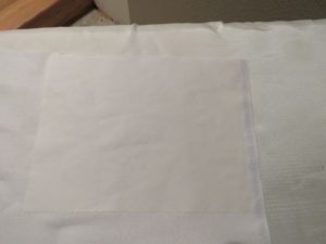 Photo of ironed freezer paper on fabric