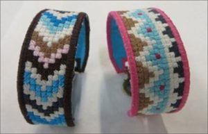 Photo of two Santa Fe Bracelets, a featured project at the September Sew Fun sessions.