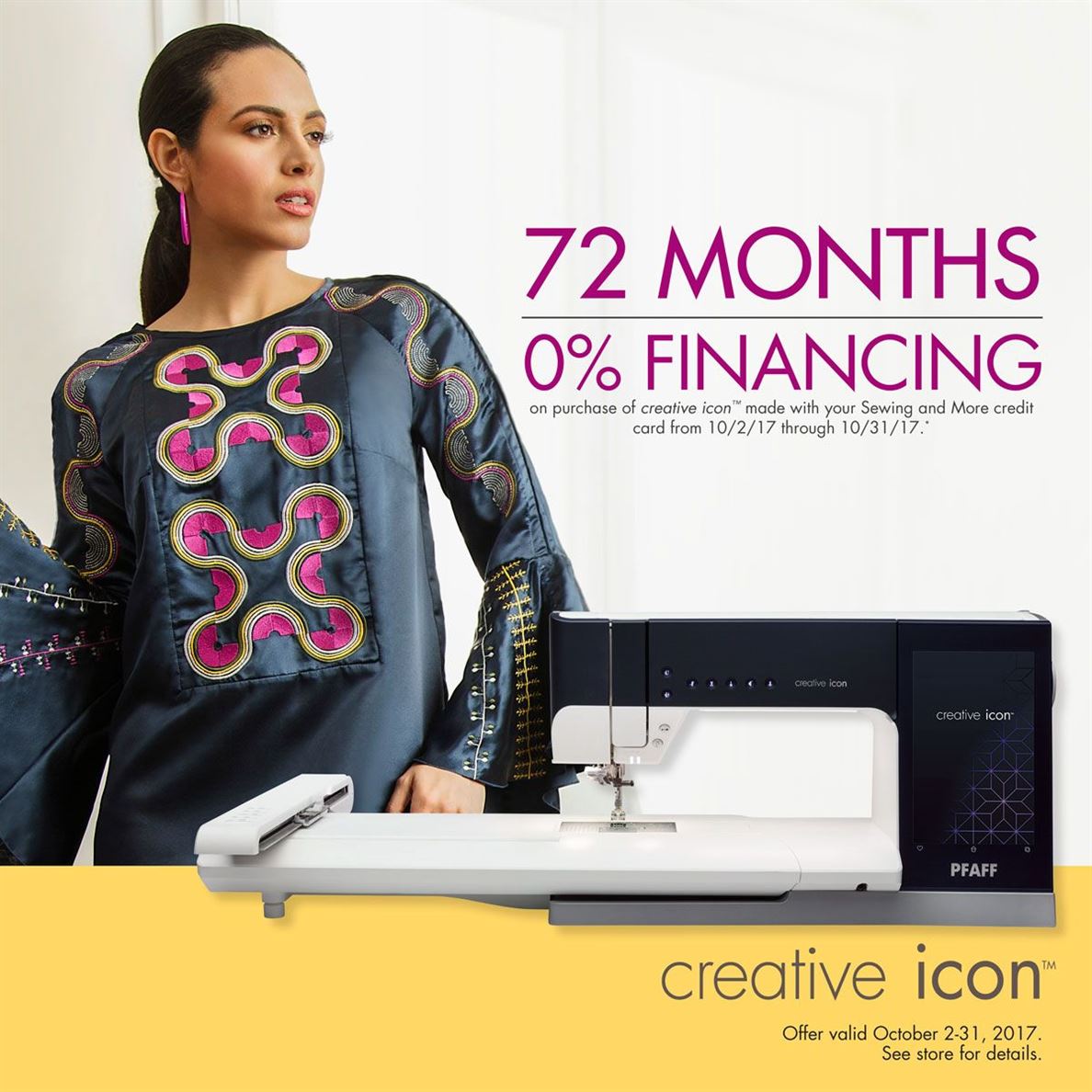Pfaff Creative Icon: Last Chance for 72 Month Financing