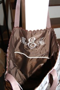 Monogrammed lining of Laminated Cotton Beach Bag