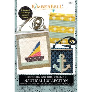 Kimberbell Crossbody Nautical bags featured at February Sew Fun