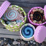 Photo of three baskets in ByAnnie's Soft and Stable baskets for March Sew Fun