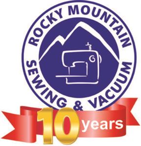 Rocky Mountain Sewing and Vacuum 10year anniversary logo
