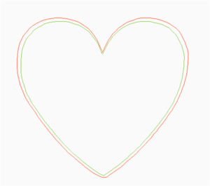 illustration of two hearts, one larger than the other, showing uneven outlines