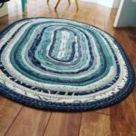 Sample jelly roll rug from pattern presented at June Sew Fun