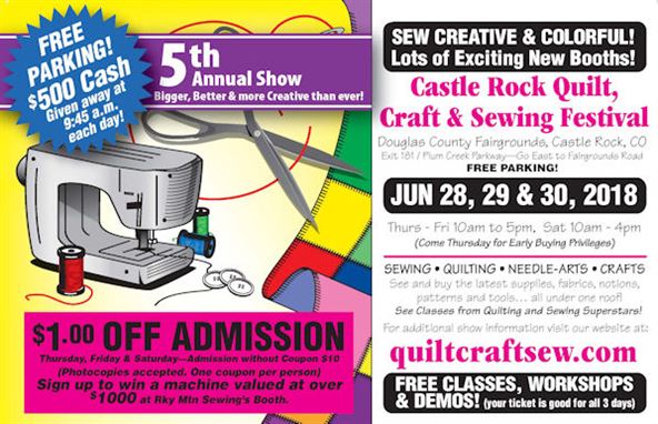 Graphic of Quilt, Craft and Sewing Festival promotion