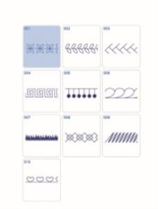 Screen shot of some of the different line patterns available on the Brother Luminaire Xp1