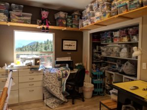 Photo of blogger's sewing room for #RMSVwhereisew and #RockyMountainSewingandVacuum