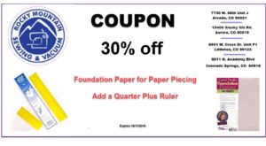 Coupon for Paper Piecing supplies