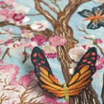 Illustration of 3-D butterfly from Anita Goodesign Cherry Blossom Tile Scene