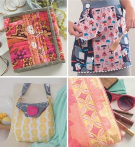 Photo of some of the projects in So Many Gifts, book to be presented at November Sew Fun