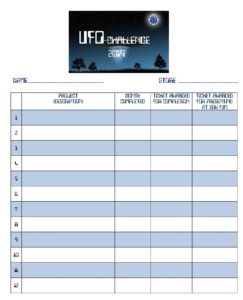 2019 UFO Challenge Project List