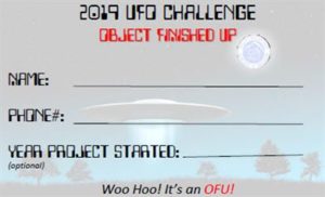 Raffle ticket for 2019 UFO Challenge