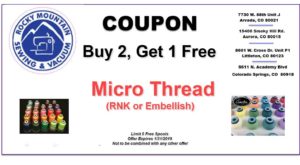 coupon for micro thread to sew out Christmas word collage