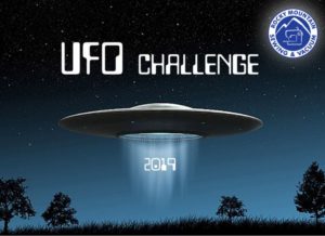 Graphic of UFO with UFO Challenge 2019 and Rocky Mountain Logo added