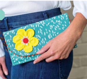 Clutch made with pattern in 50 LIttle Gifts book featured at February Sew Fun