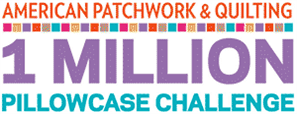 logo for one million pillowcase challenge for sewing for charity