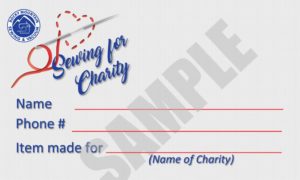 Sample raffle ticket for Sewing for Charity