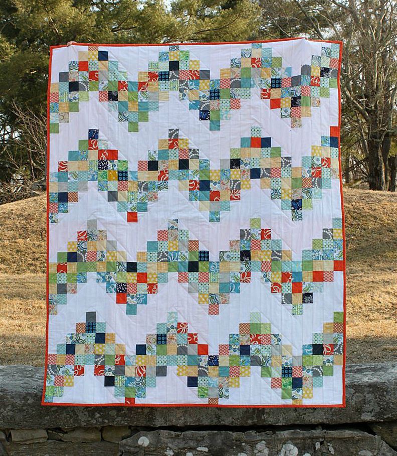 photo of scrap quilt free pattern on sewing blogs sew mama sew