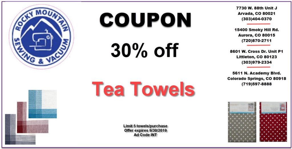 Coupon for 30% off tea towels
