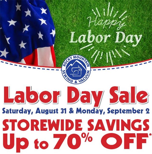 Graphic advertising Labor Day Sale at RMSV