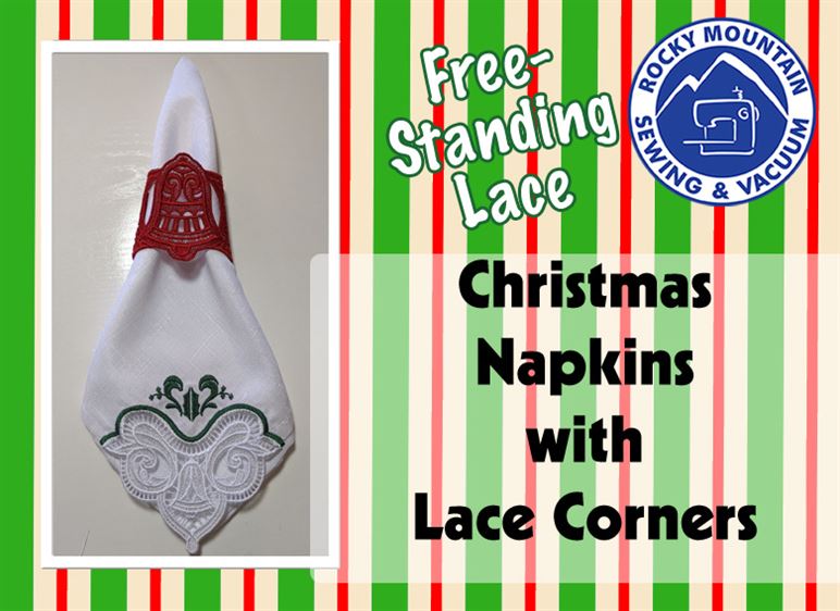 Blog image for Christmas Napkins with Lace Corners