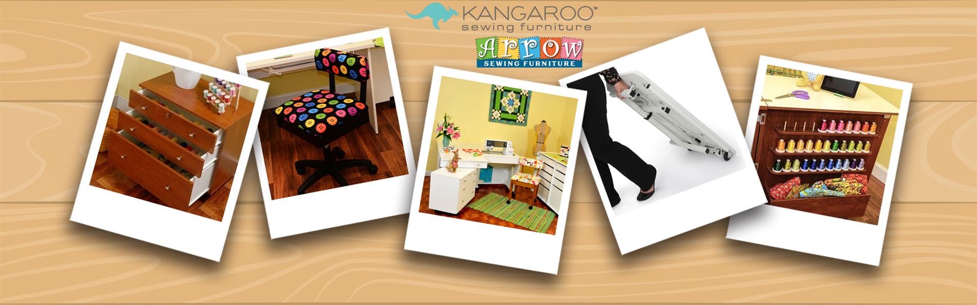 Kangaroo and Arrow sewing furniture banner