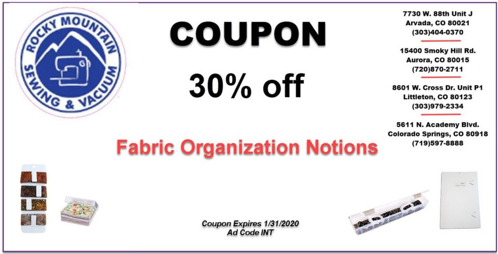 coupon for 30% off fabric organization notions