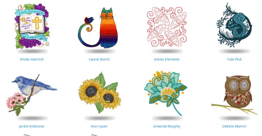 snap shot of web page of links to artists' designs on OESD website
