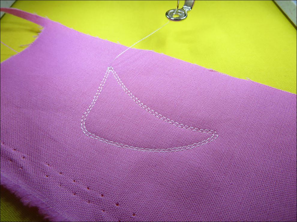 photo of tackdown stitch sewn out for an OESD design