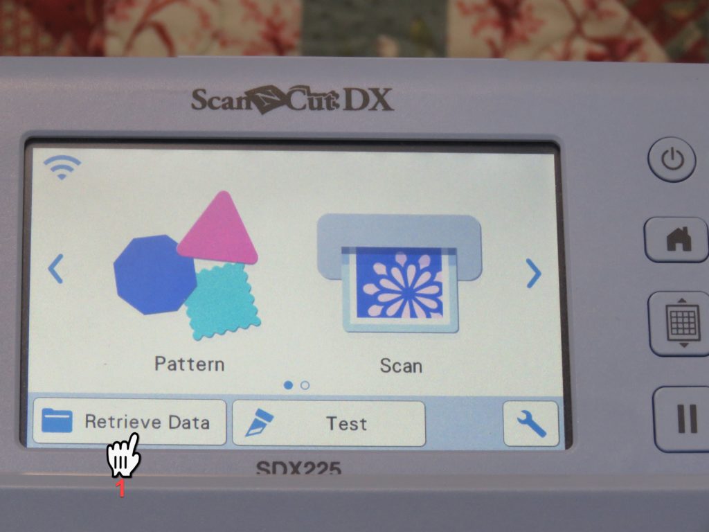 opening screen of ScanNCut SDX225