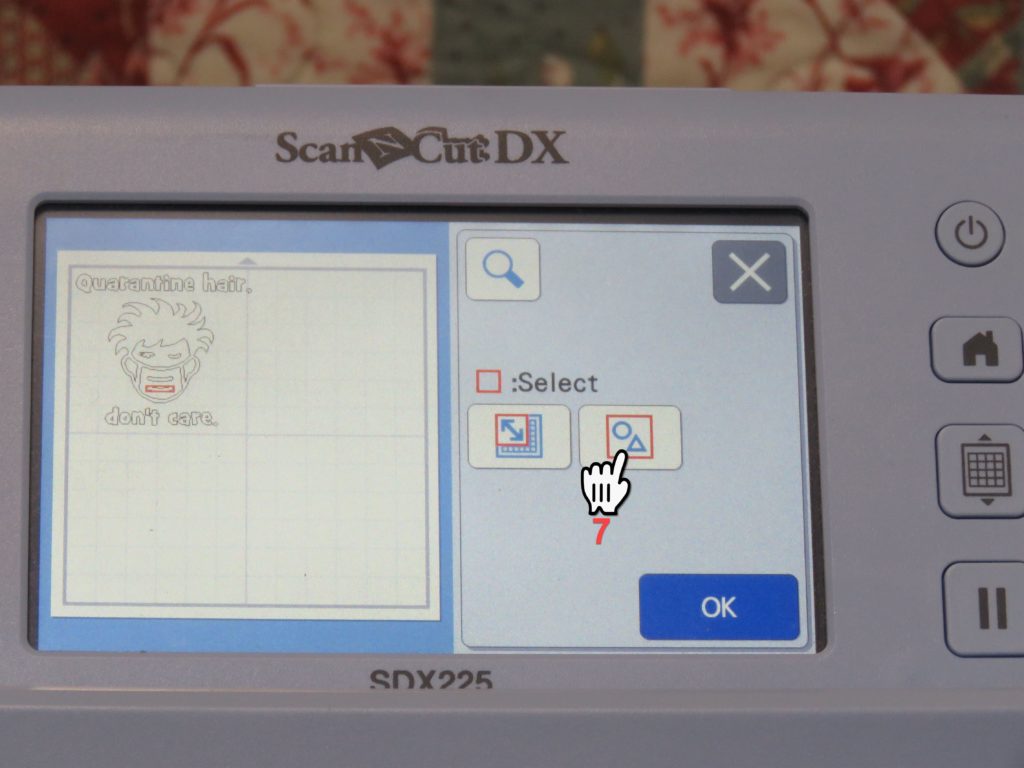 Screen Shot of Brother SDX225 showing the select all button