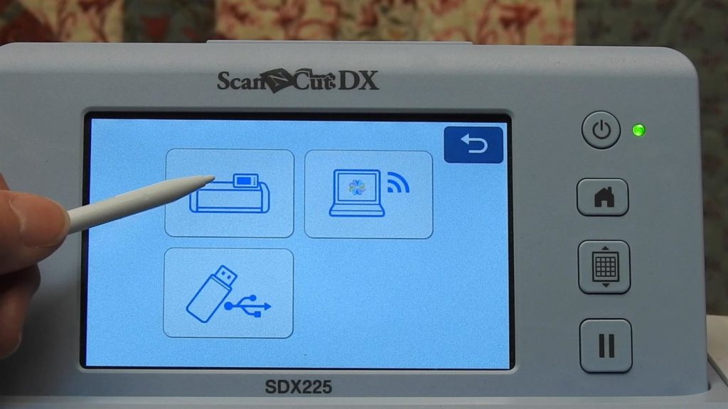 Selecting the machine to save on theScreen shot of ScanNCut SDX225