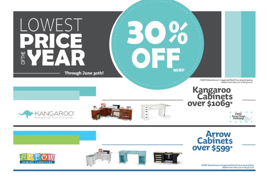 combined arrow and kangaroo sewing furniture sale graphic