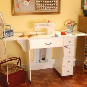 Arrow Auntie sewing cabinet in white