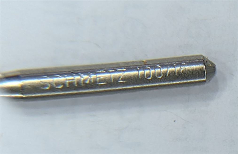 Magnification of Schmetz 100/16 needle