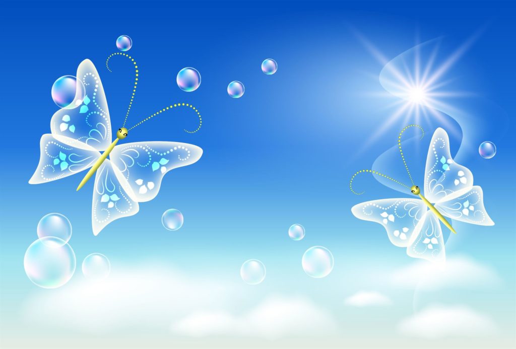 clean air graphic wth butterflies