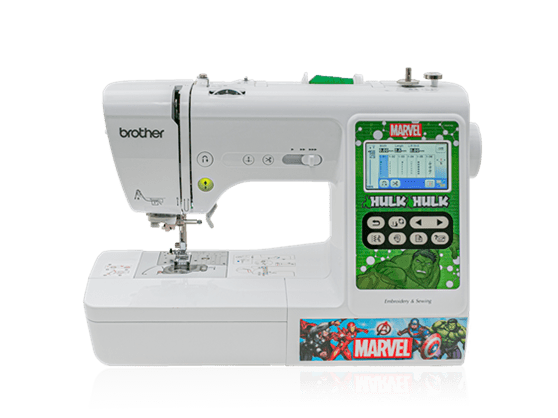 Hulk faceplate on Brother Marvel LB5000M Special Edition Sewing/embroidery machine
