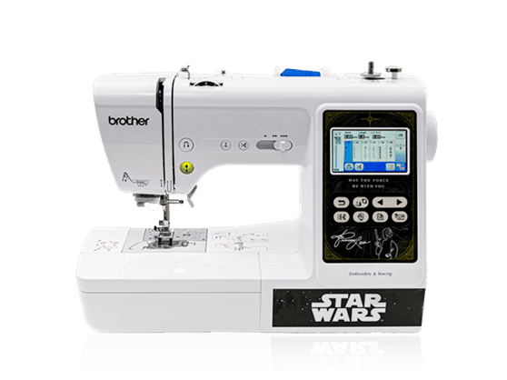 Front view Brother Star Wars LB5000S Special Edition with Darth Vader faceplate Sewing/embroidery machine