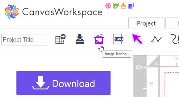 Select Image Tracing Icon in Canvas Workspace