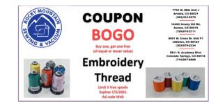 coupon for embroidery thread