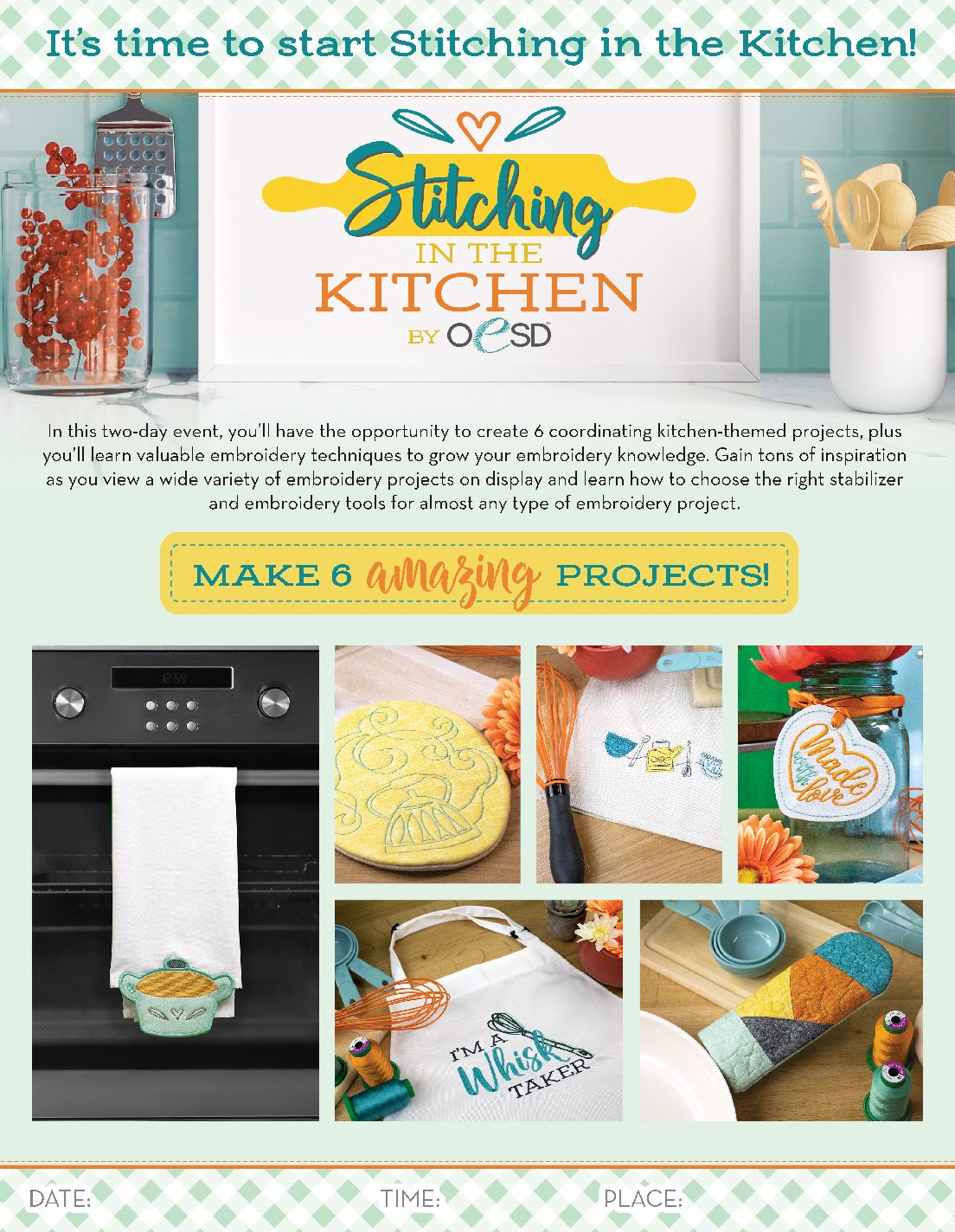 OESD Stitching in the Kitchen – 06/08/22 Event Center