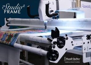 Photo of Studio2 Frame for Handi Quilter Amara 20 showing standard configuration of the rails