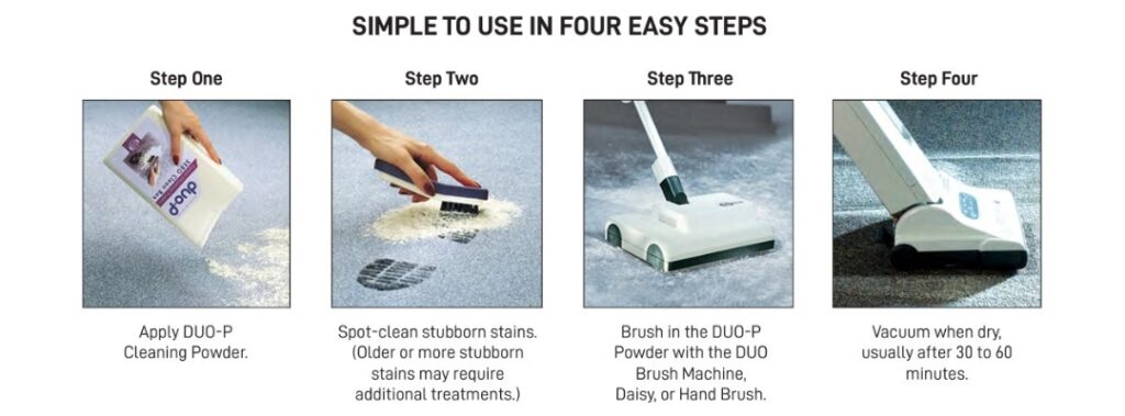 SEBO DUO Brush Dry Carpet Cleaning Machine Four Simple Steps